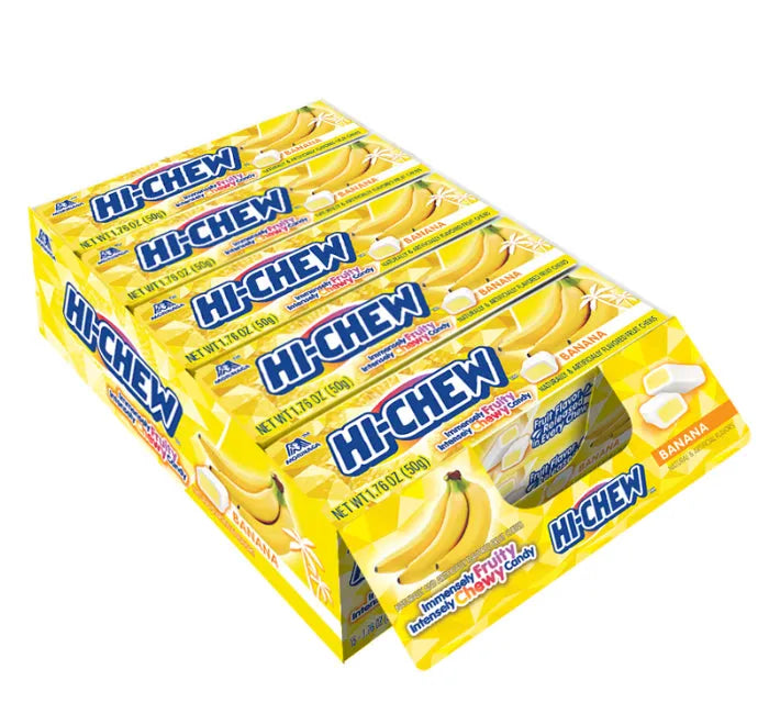Hi-Chew Fruit Chews 10-Piece Candy Packs - Banana: 15-Piece Box