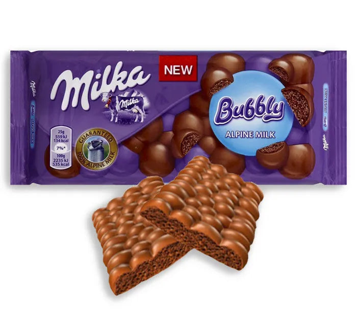 Milka Bubbly Milk Chocolate Bars: 14-Piece Box
