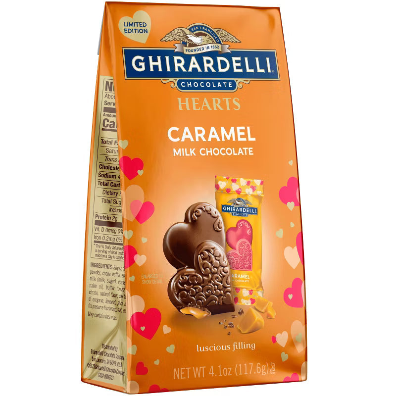 Ghirardelli Valentine's Caramel Hearts Chocolate: 4.1-Ounce Bag