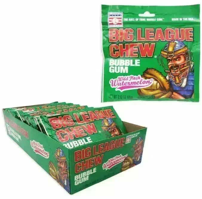 Big League Chew Bubble Gum Packs - Watermelon: 12-Piece Box