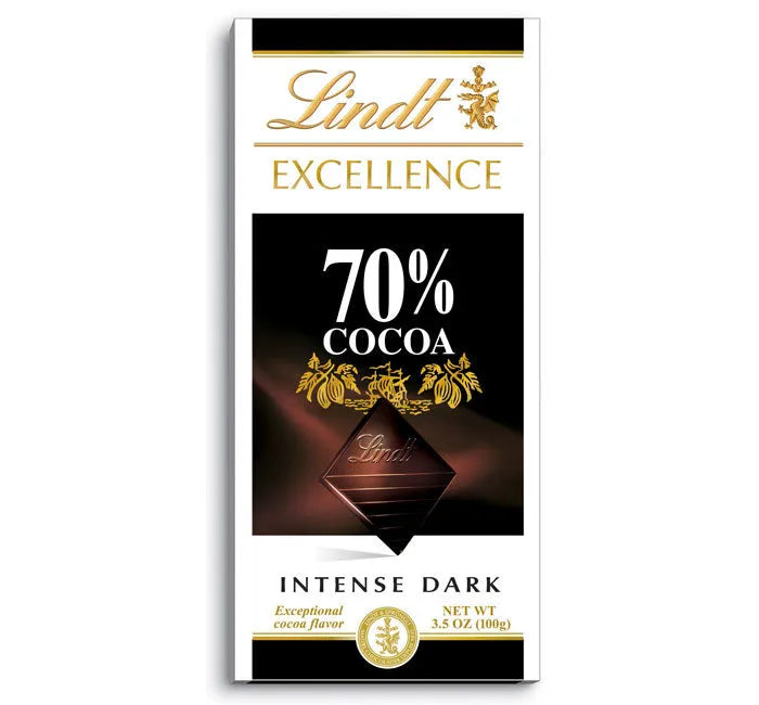 Lindt Excellence 70% Cocoa Dark Chocolate Bar: 12-Piece Box