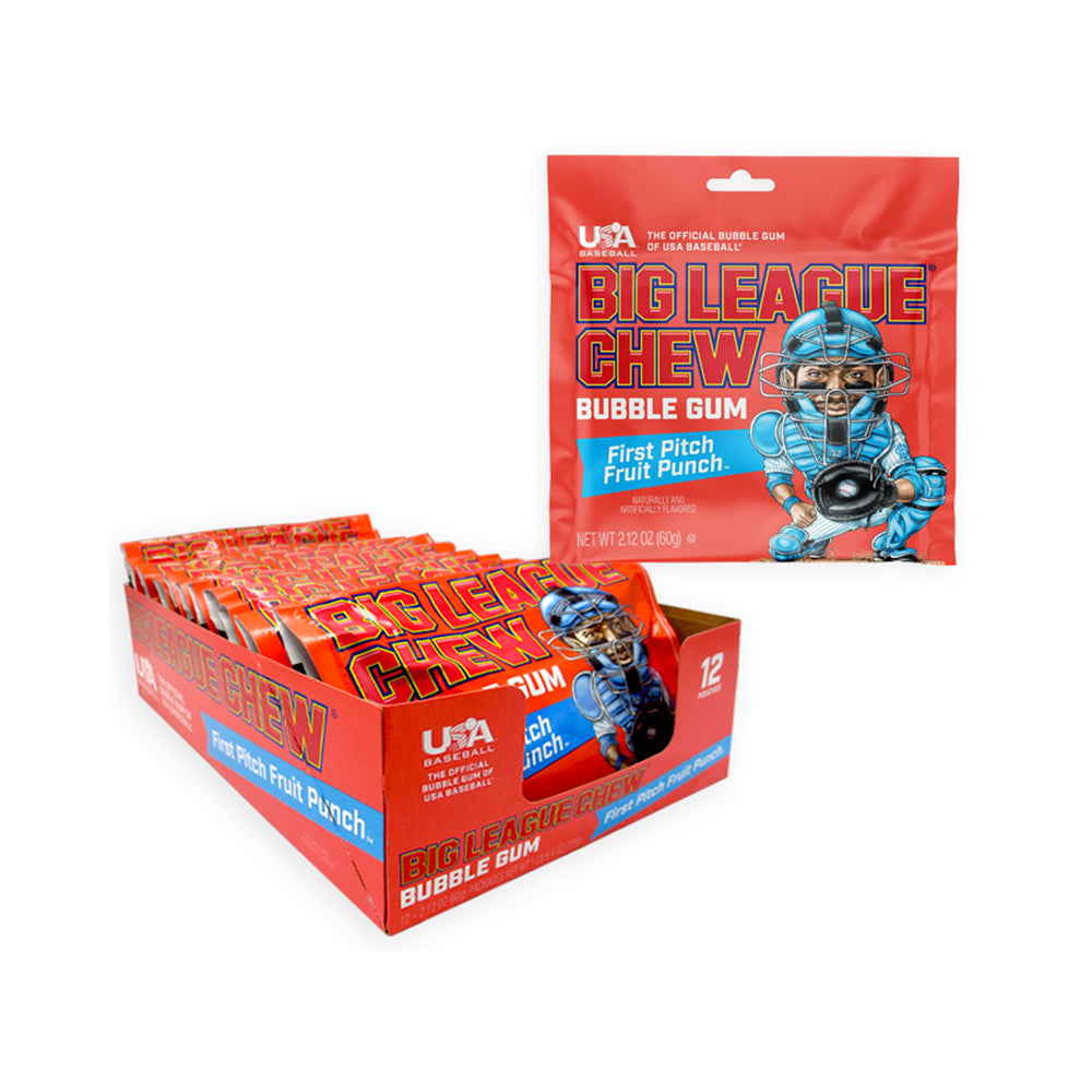 Big League Chew First Pitch Fruit Punch Bubble Gum: 12-Piece Box
