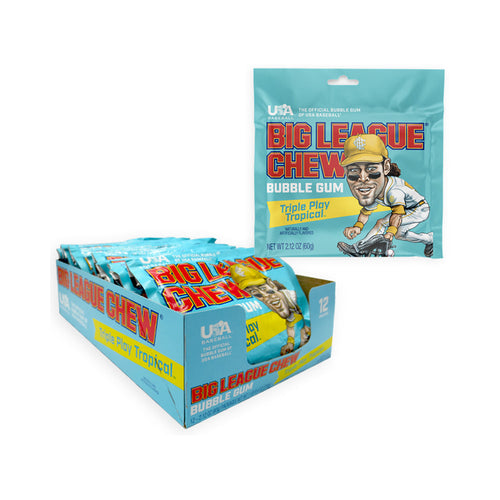 Big League Chew Triple Play Tropical Bubble Gum: 12-Piece Box