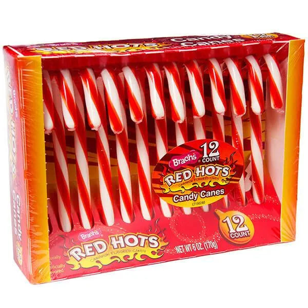Red Hots Candy Canes: 12-Piece Box