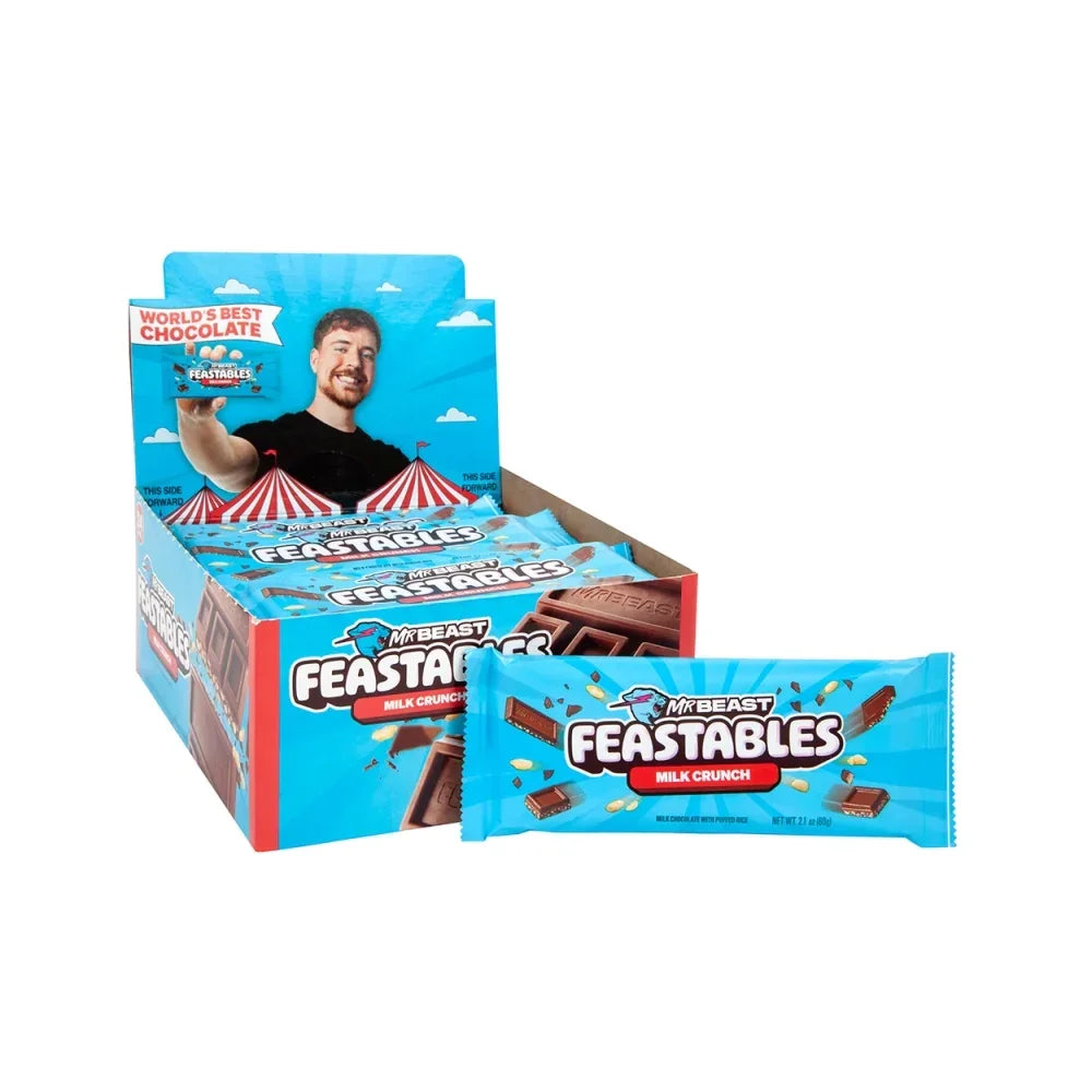 Feastables Milk Chocolate Crunch Bar: 24-Piece Box