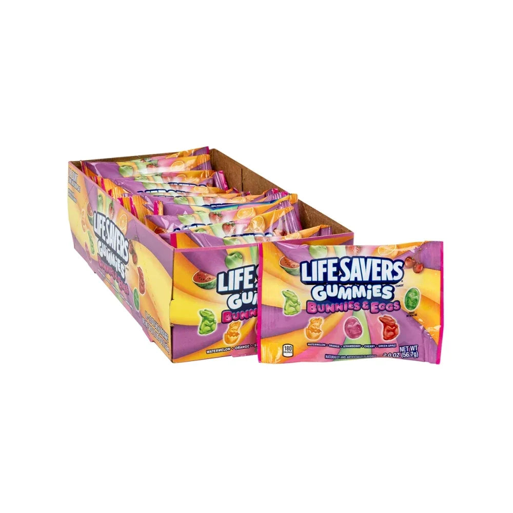 Life Savers Gummies Bunnies & Eggs 2 oz Peg Bag: 18-Count Box